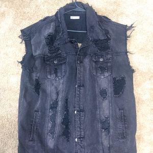 American Bazi Distressed Denim Jacket Size 2 XL